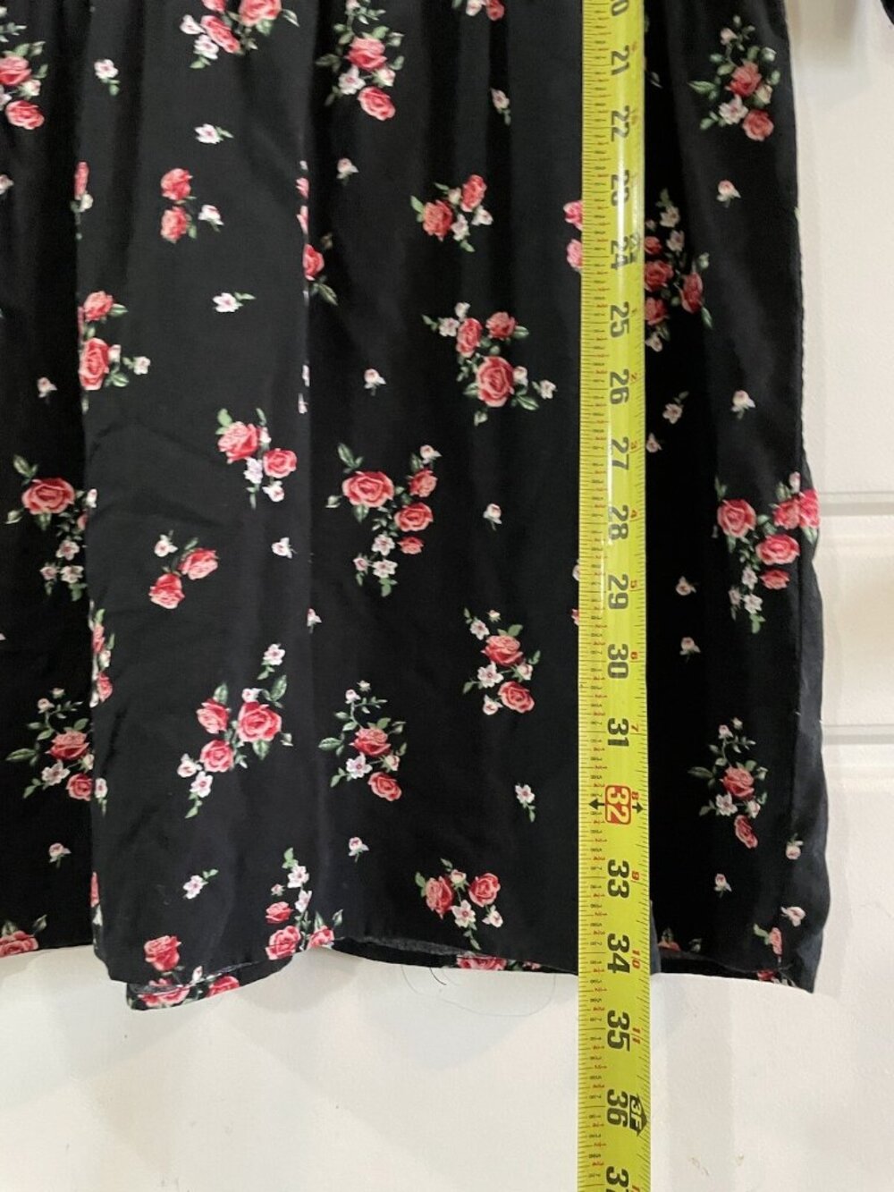 H&M Divided Womens Dress Black Floral Stretch KneeLength 3/4 Sleeve Size 12 - Picture 11 of 16